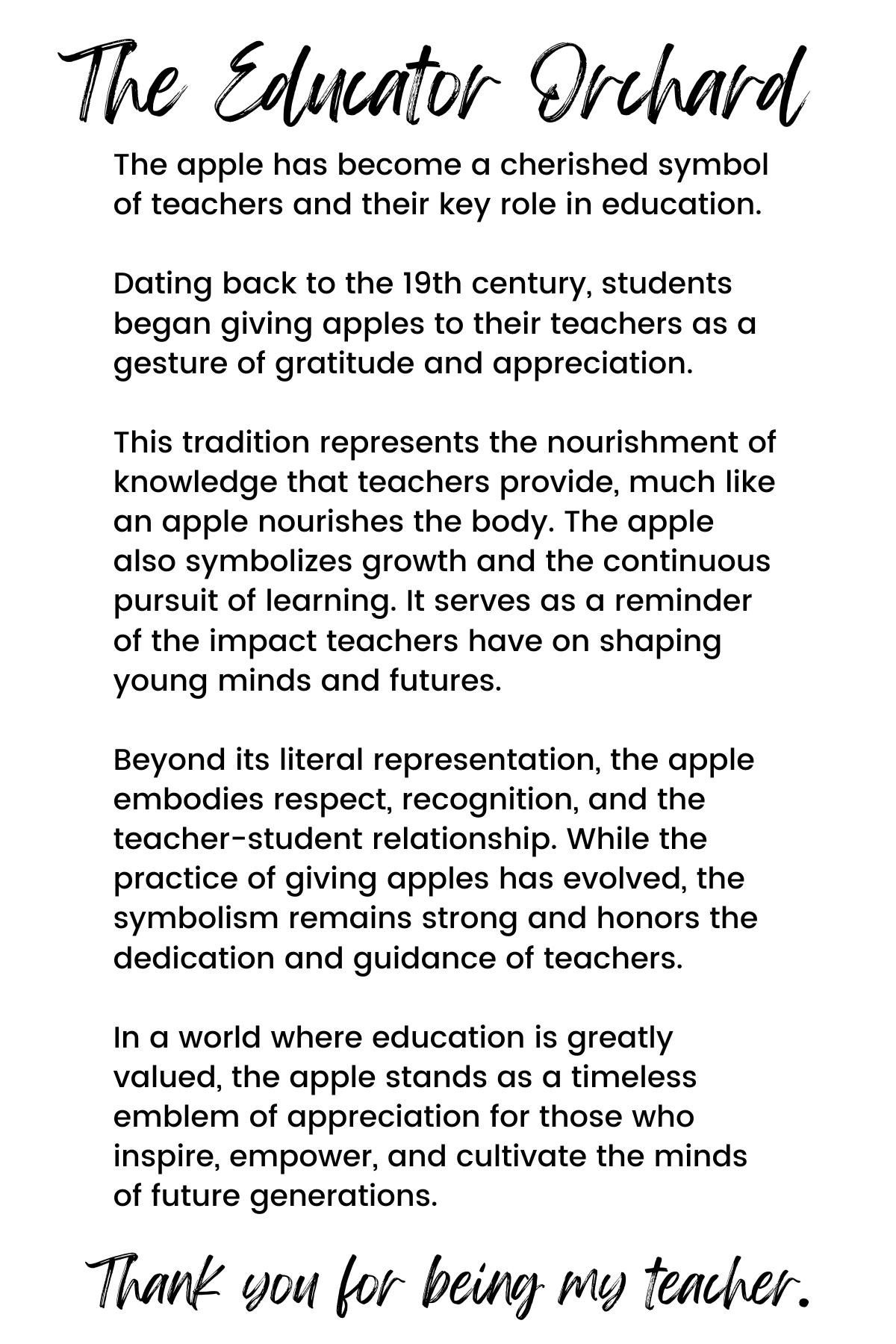 Apple "The Educator Orchard" Wood Story Ornament & Car Charm