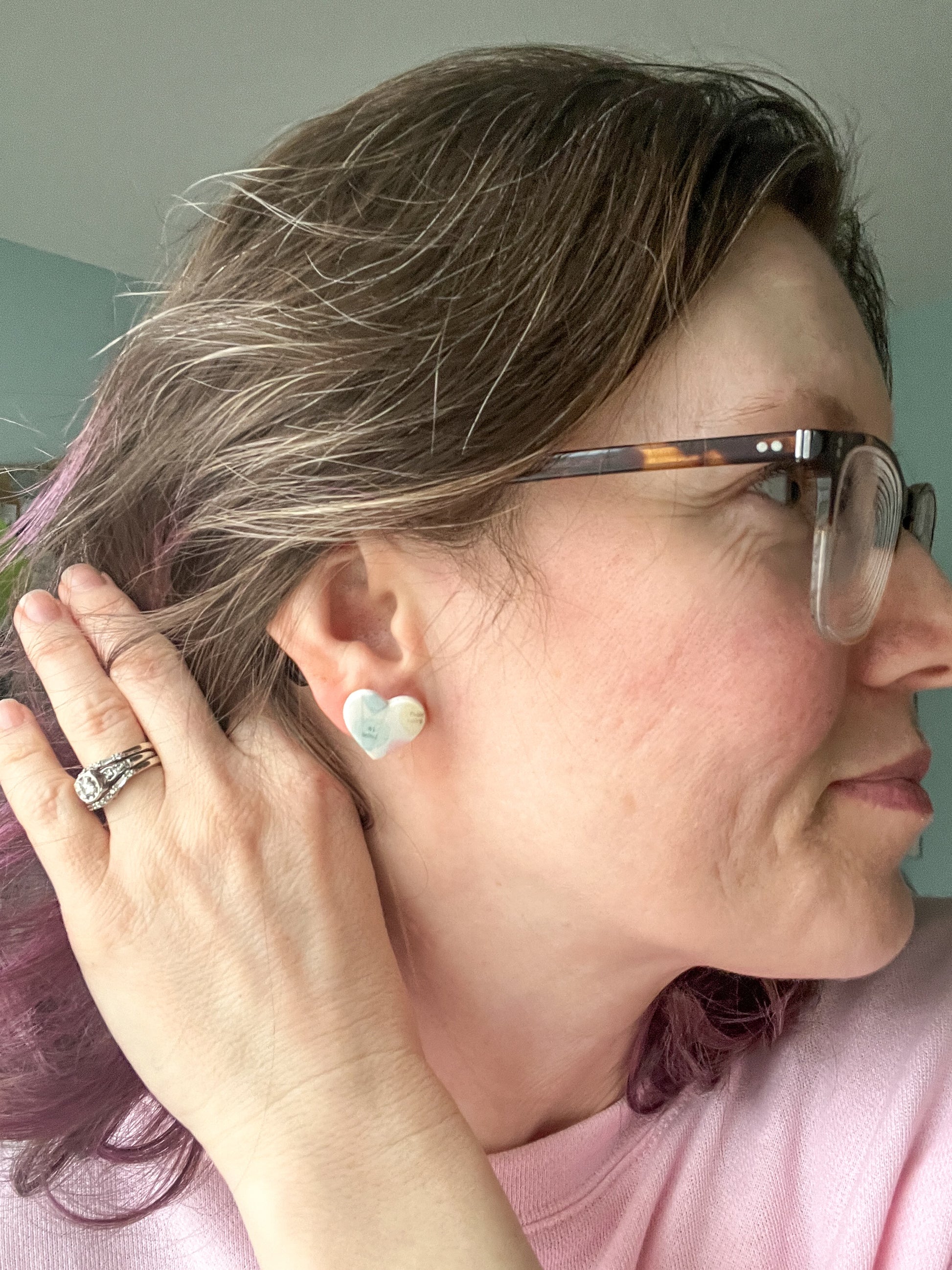 Vintage-Style Convo Heart Clay Studs