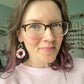 Red & Pink Terrazzo-Style with Brass Heart Clay Earrings: Choose From 2 Styles