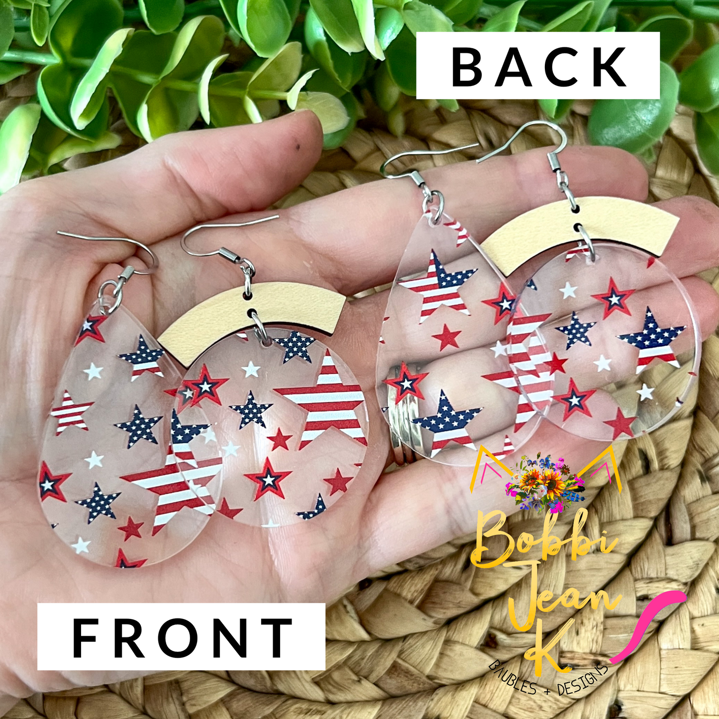 Clear Acrylic Star Earrings: Choose From 2 Styles