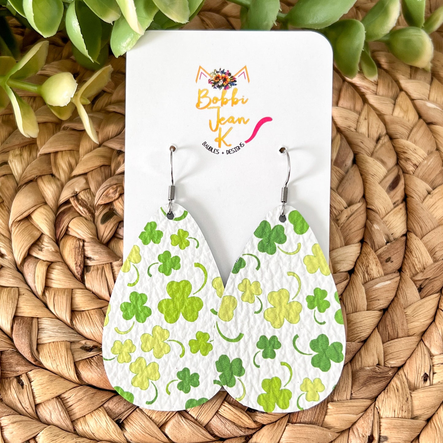 St. Patty's Day Clover Leather Earrings: Choose From 2 Styles - LAST CHANCE