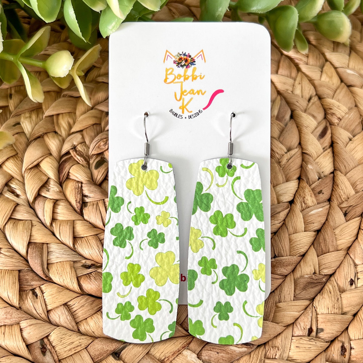 St. Patty's Day Clover Leather Earrings: Choose From 2 Styles - LAST CHANCE