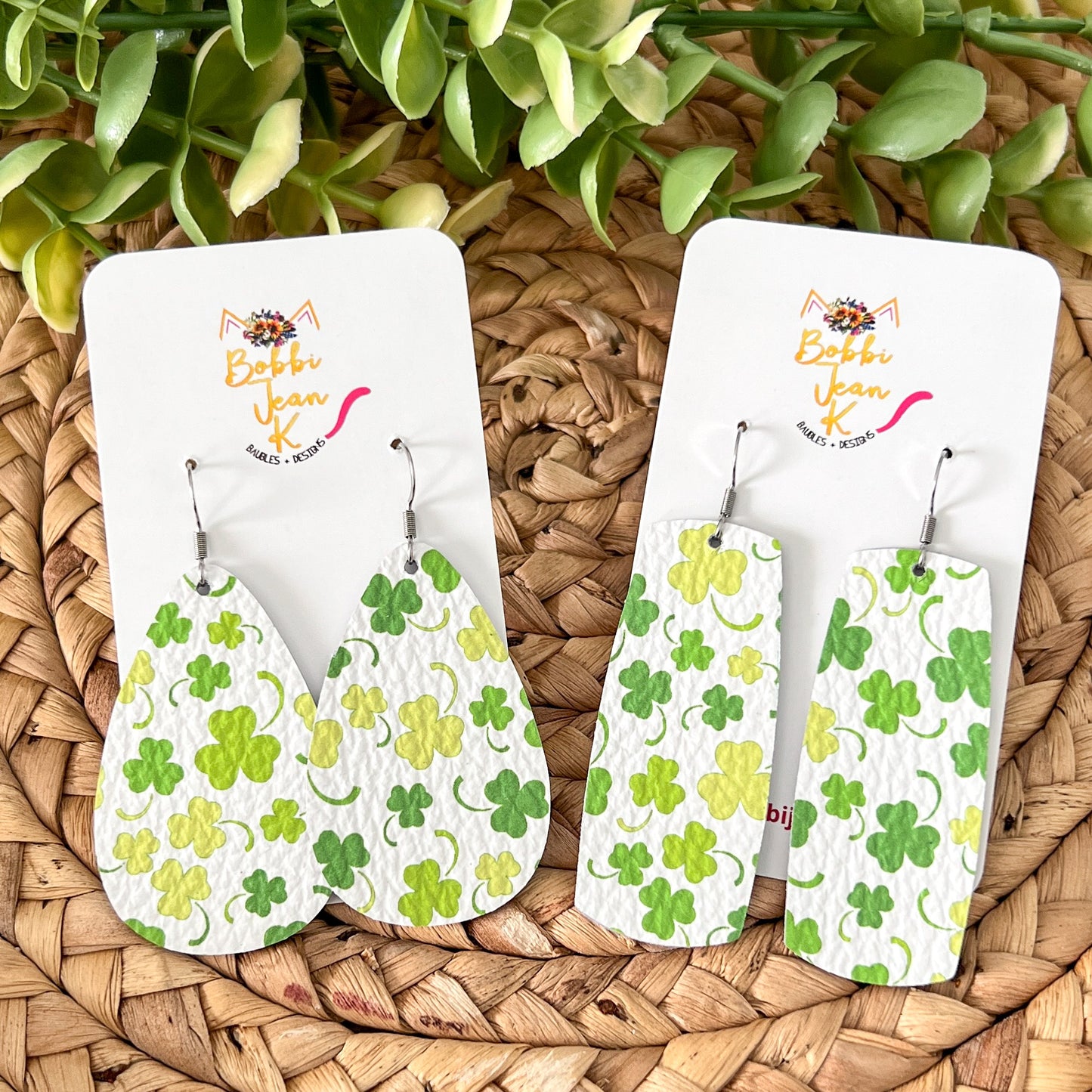 St. Patty's Day Clover Leather Earrings: Choose From 2 Styles - LAST CHANCE