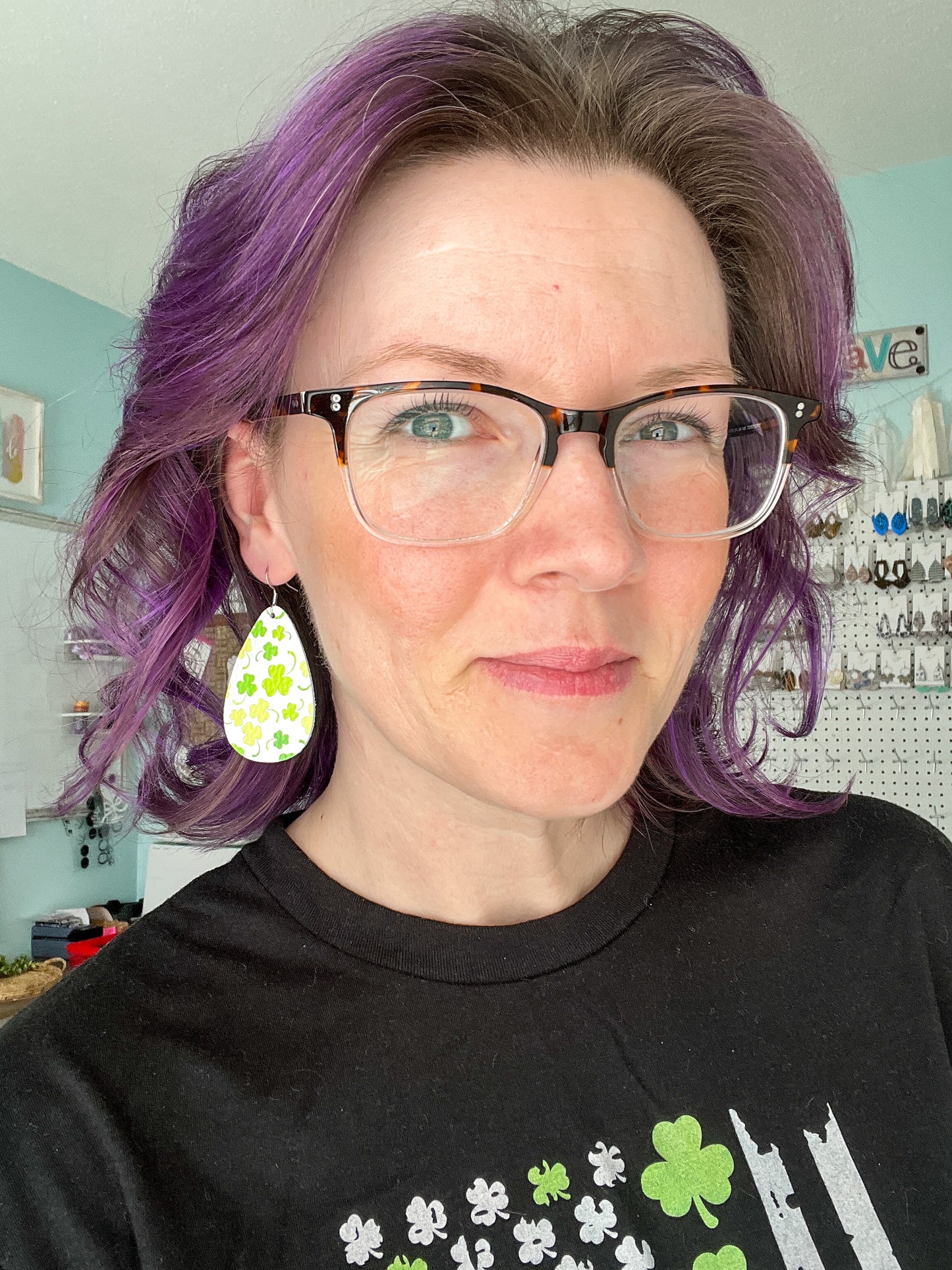 St. Patty's Day Clover Leather Earrings: Choose From 2 Styles - LAST CHANCE