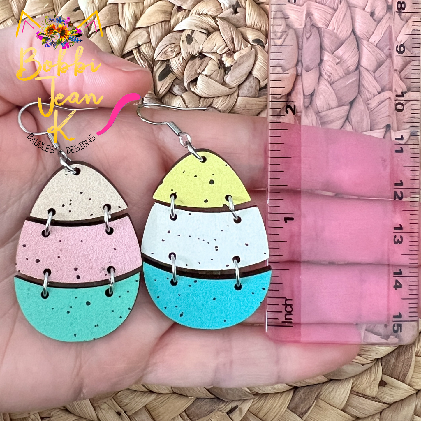 Speckled Split Egg Wood Earrings: Choose From 2 Color Options
