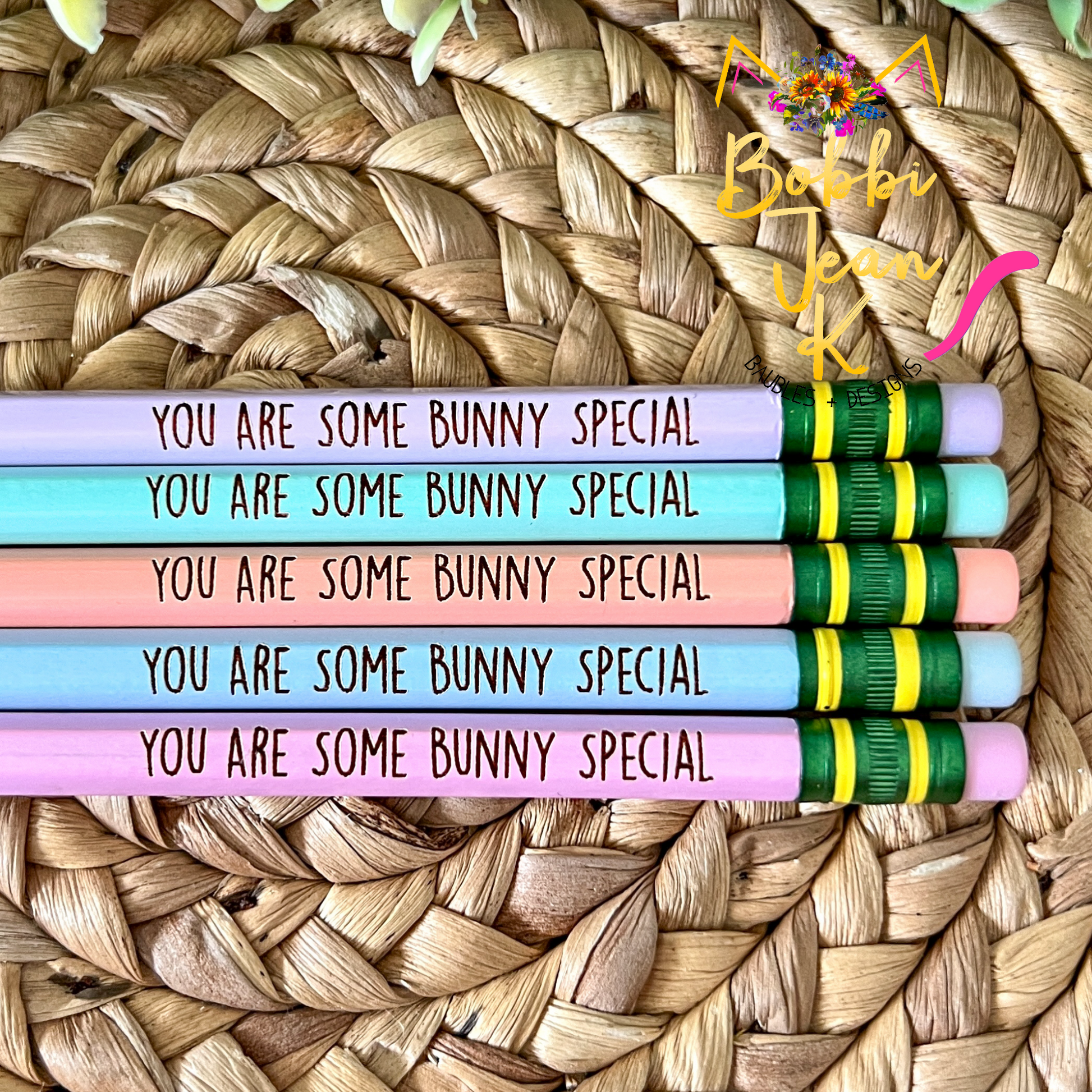You Are Some Bunny Special Engraved Ticonderoga Pastel Pencil Set