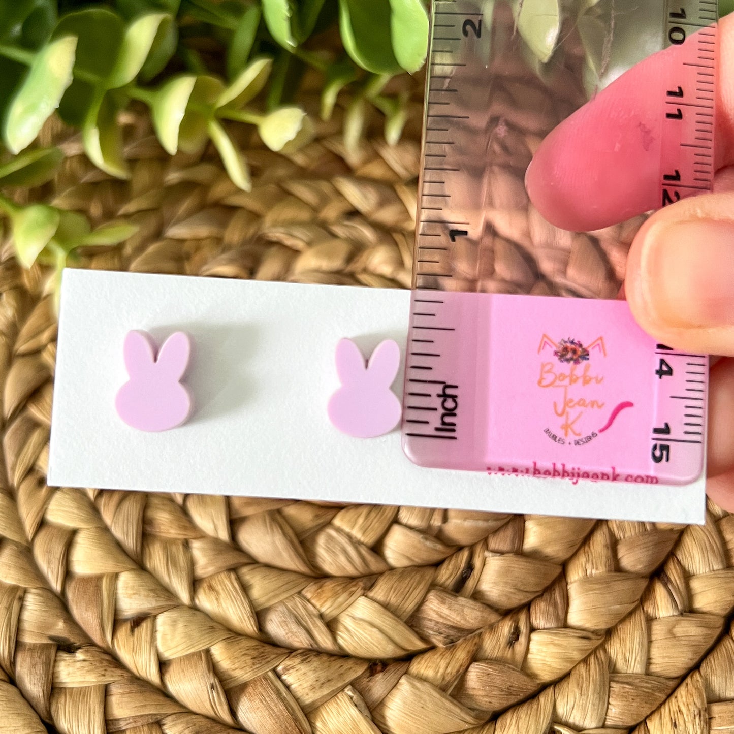 Mini Pastel Bunny Matte Acrylic Studs: Choose From 4 Colors