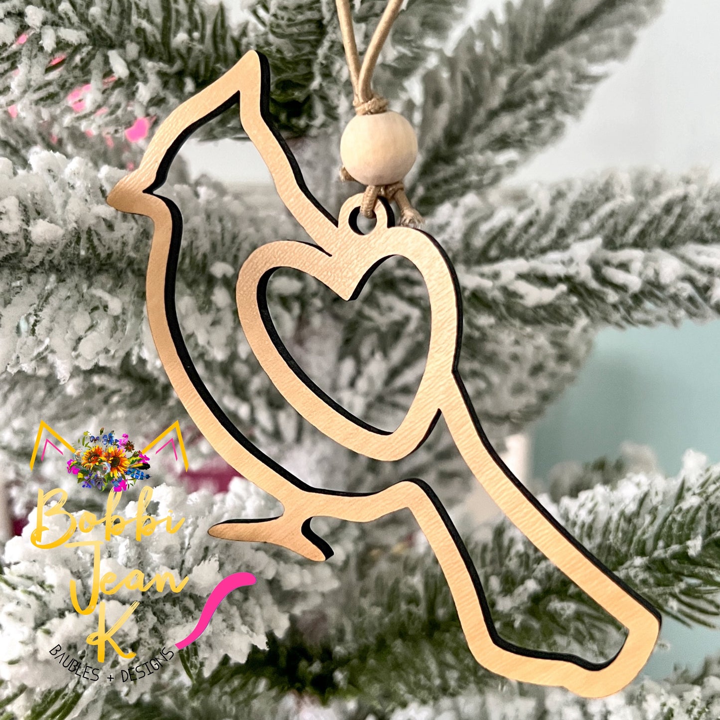 Cardinal "Heavenly Messenger" Wood Story Ornament & Car Charm