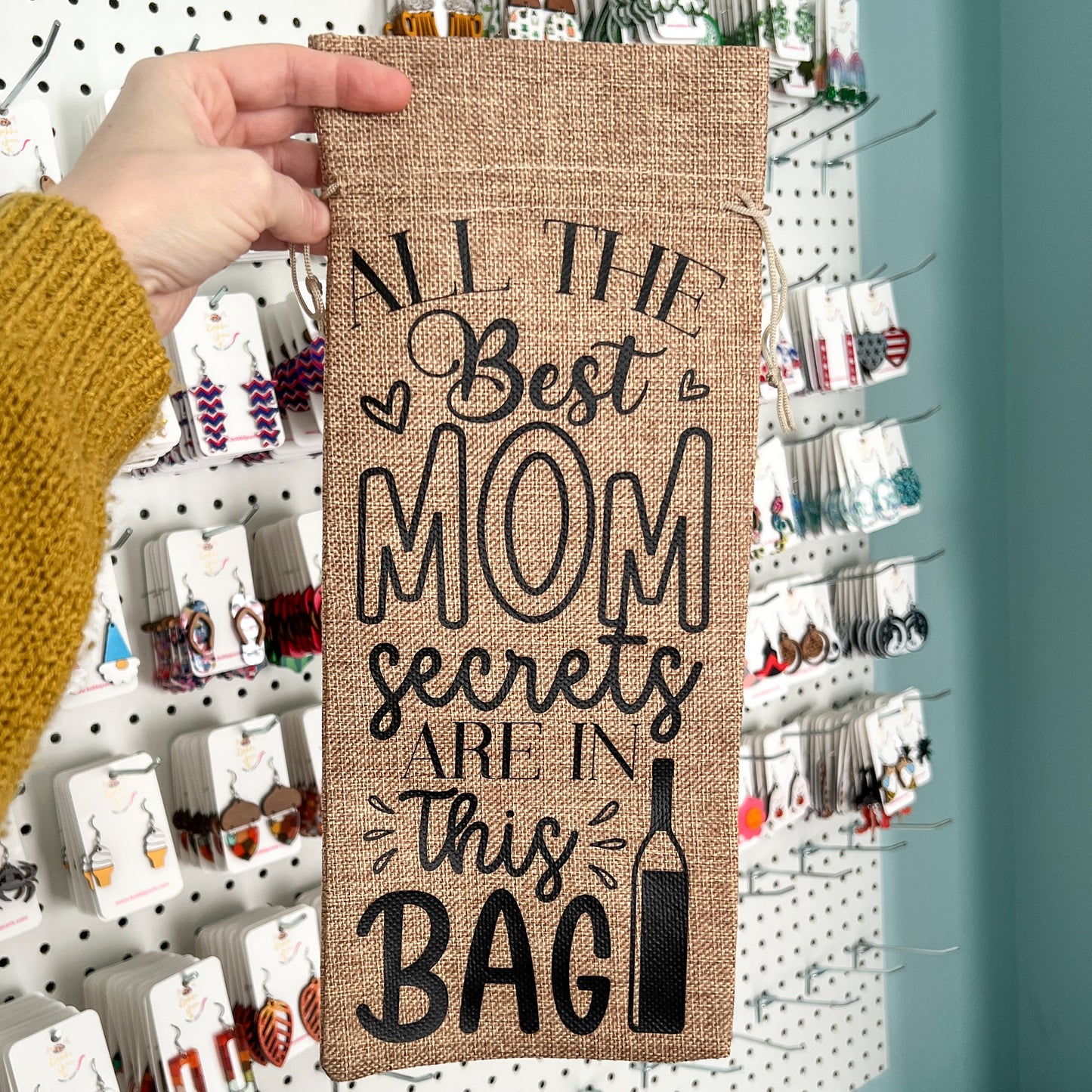 SALE: Wine Gift Bag: All the Best Mom Secrets Are in This Bag - Natural - ONLY ONE AVAILABLE