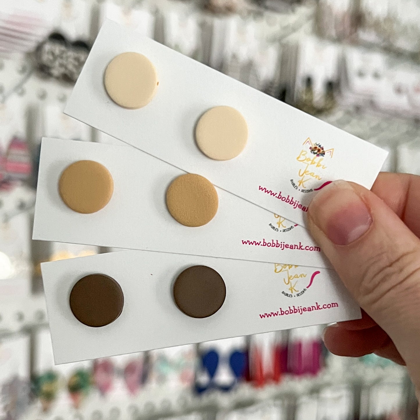 Solid Clay "Coin" Studs: Choose From 3 Colors
