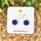Deep Purple Frosted Faux Druzy Studs 12mm: Choose Silver or Gold Settings