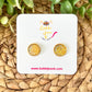 Golden Yellow Faux Druzy Studs 12mm: Choose Silver or Gold Settings