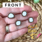 White Hand Painted & Resined Wood Studs: Choose from 4 Styles