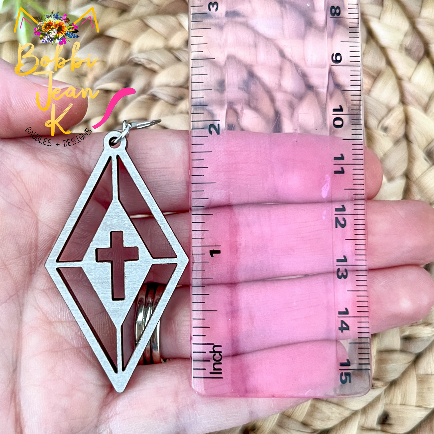 Cross Diamond Dyed Wood Earrings: Choose From 3 Colors - LAST CHANCE - DESIGN BEING DISCONTINUED (Was $12)