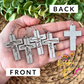 Dovetail Gray Wood Cross Earrings: Choose From Jesus, Faith, Hope, or Love