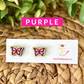 Hand Painted Butterfly Wood Studs: Choose From 8 Color Options