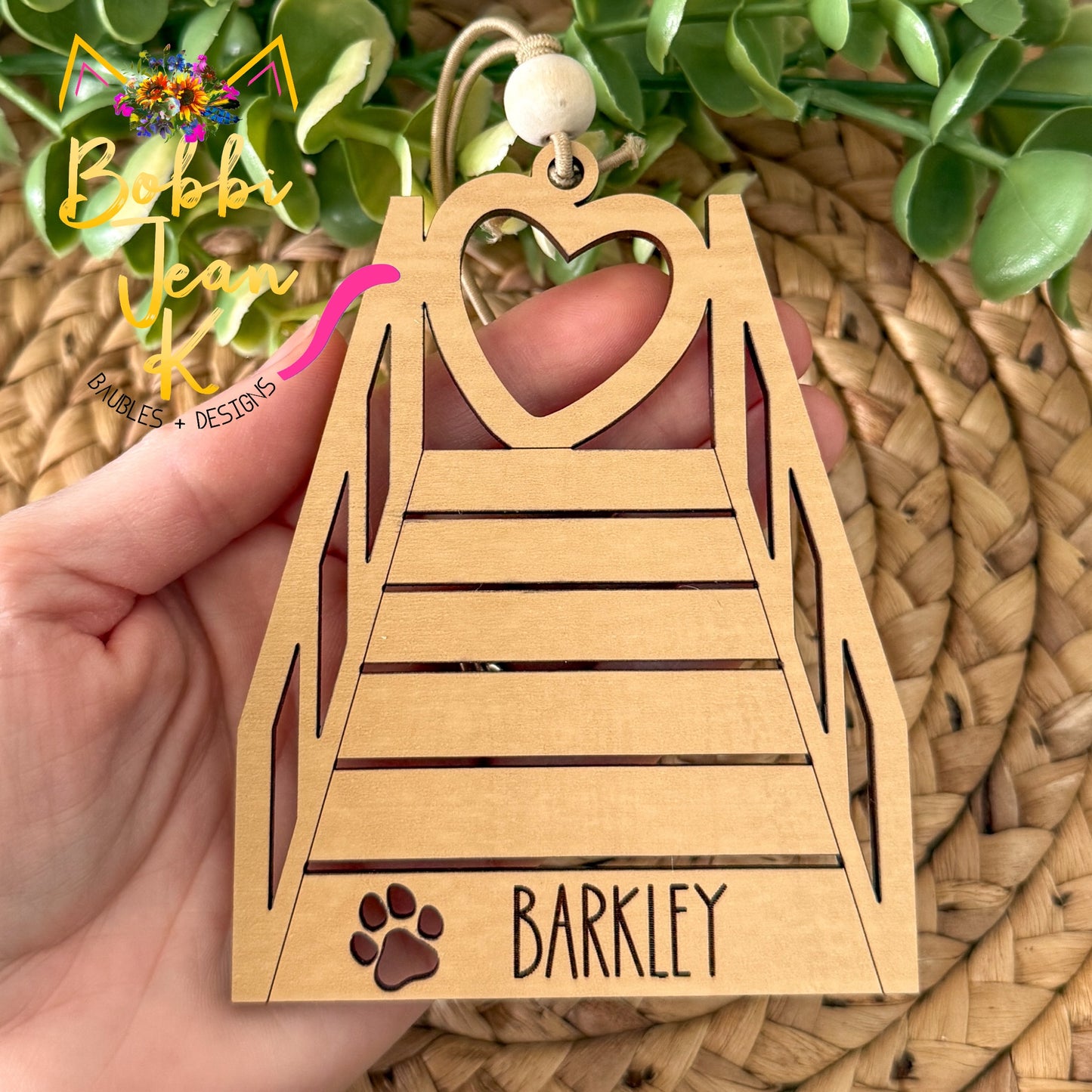 Dog & Cat Pet "See You at the Rainbow Bridge" Wood Story Ornament - Option to Personalize