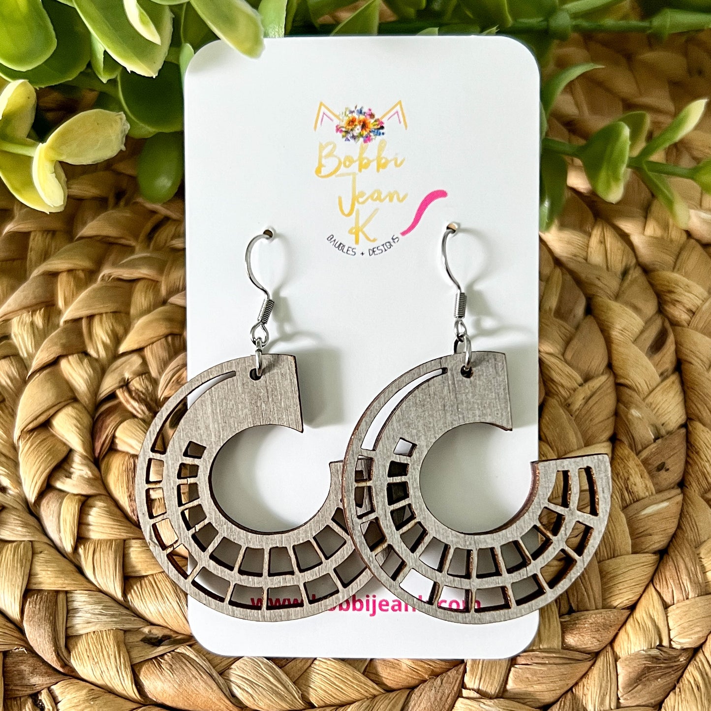 Side Hoop Dyed Wood Earrings: Choose From 2 Colors