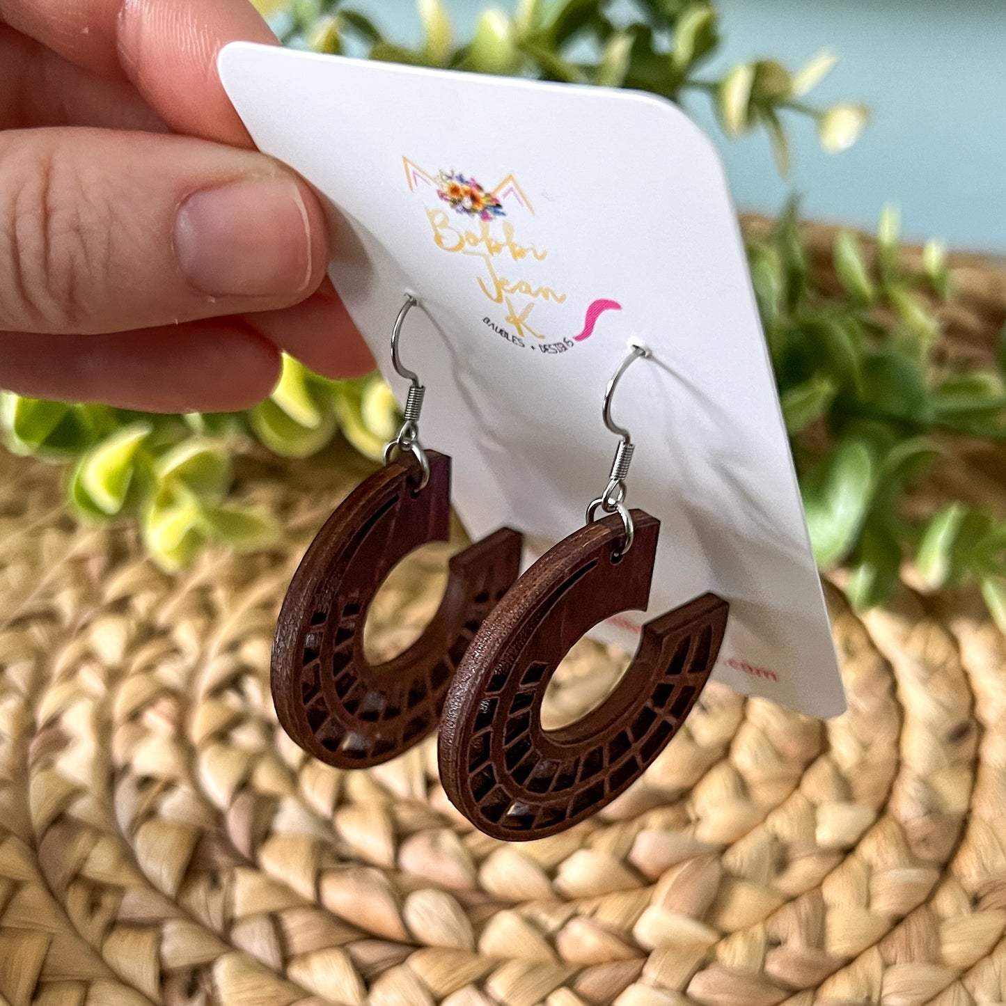 Side Hoop Dyed Wood Earrings: Choose From 2 Colors