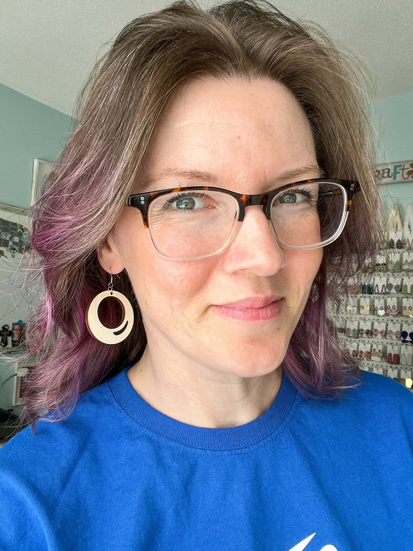 Basic Circle Dyed Wood Earrings: Choose From 2 Colors