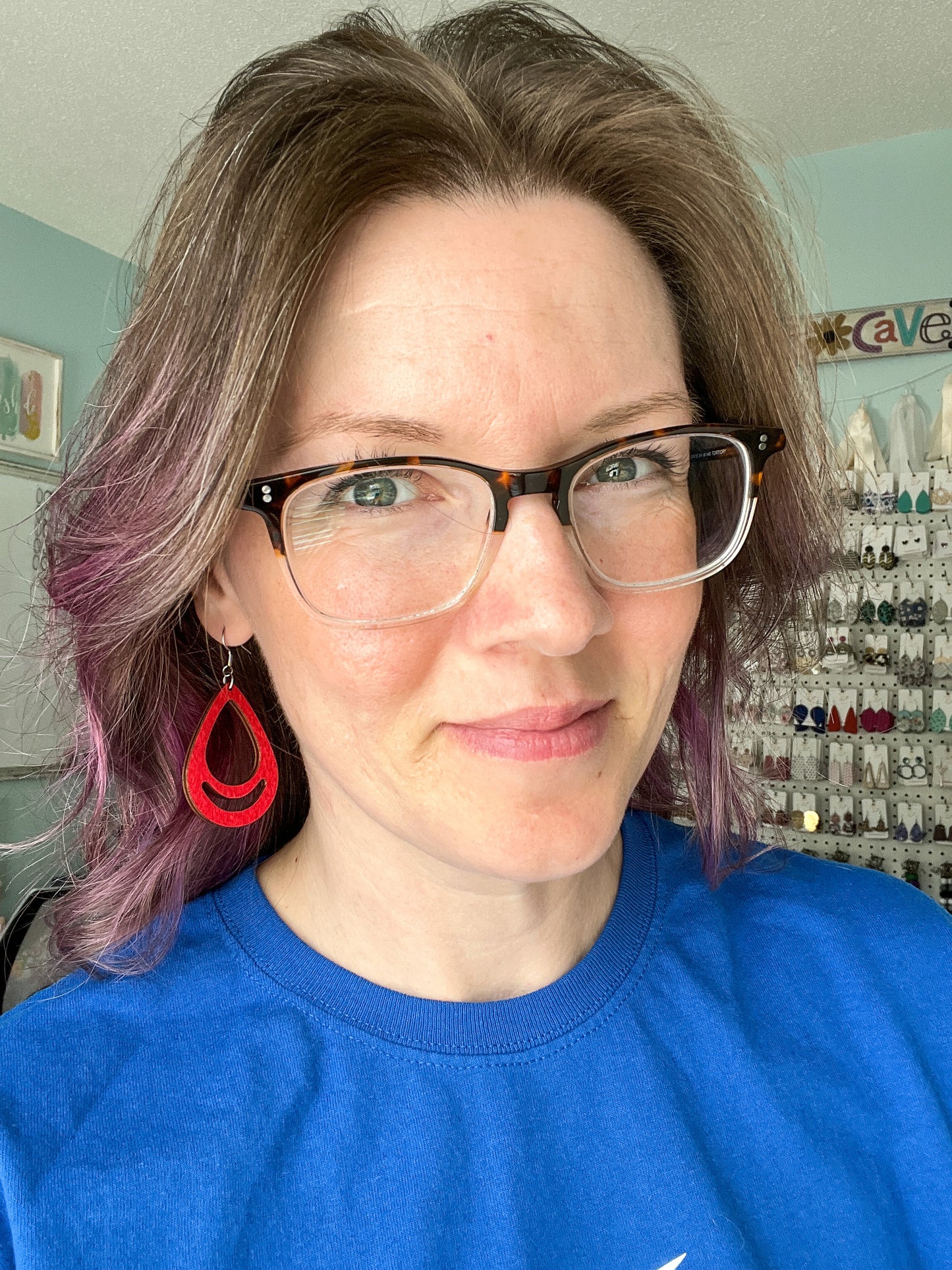 Teardrop Dyed Wood Earrings: Choose From 3 Colors