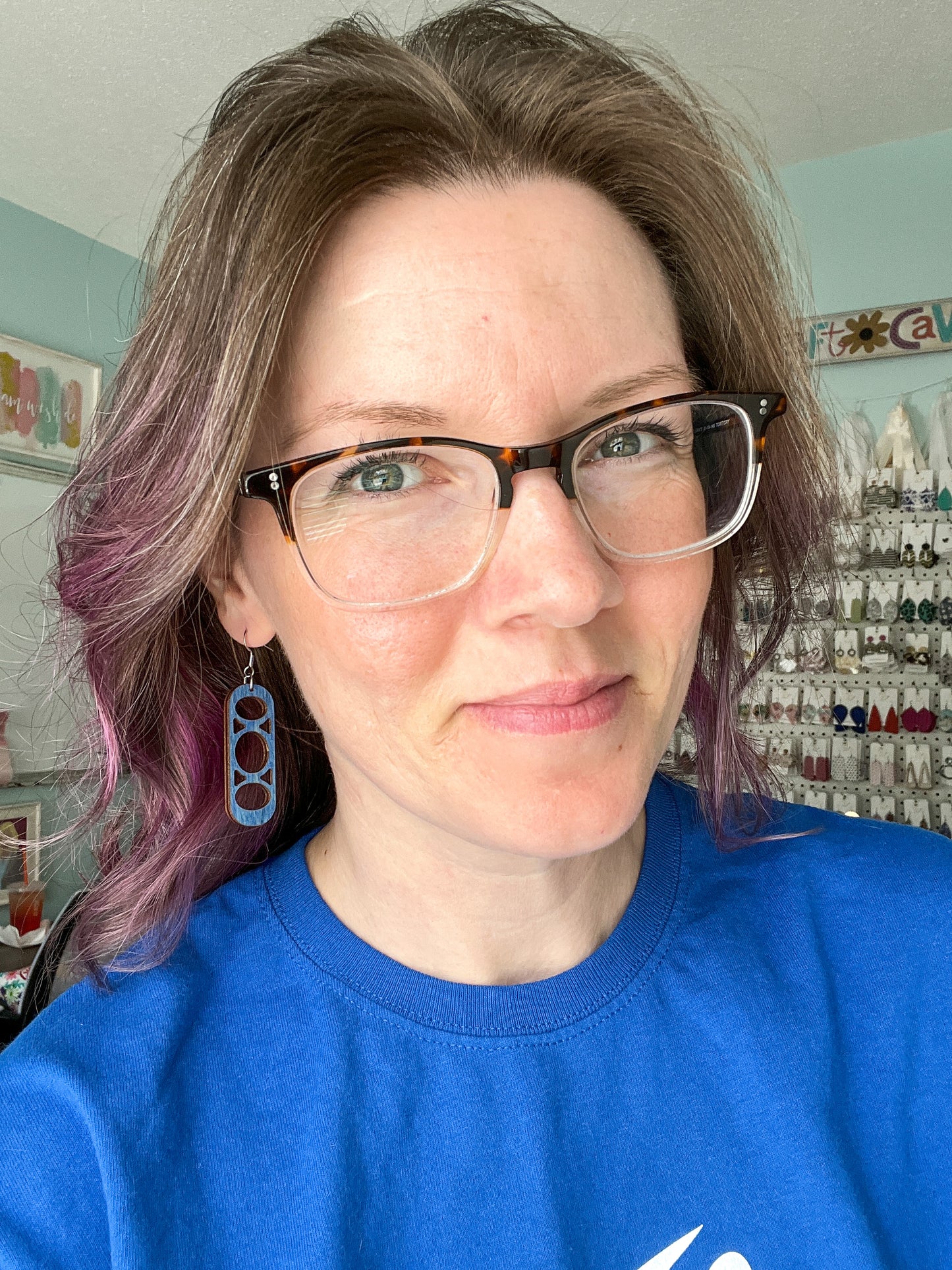 Circle Bars Dyed Wood Earrings: Choose From 3 Colors
