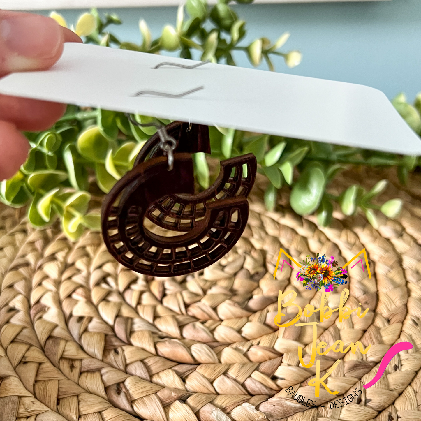 Side Hoop Dyed Wood Earrings: Choose From 2 Colors