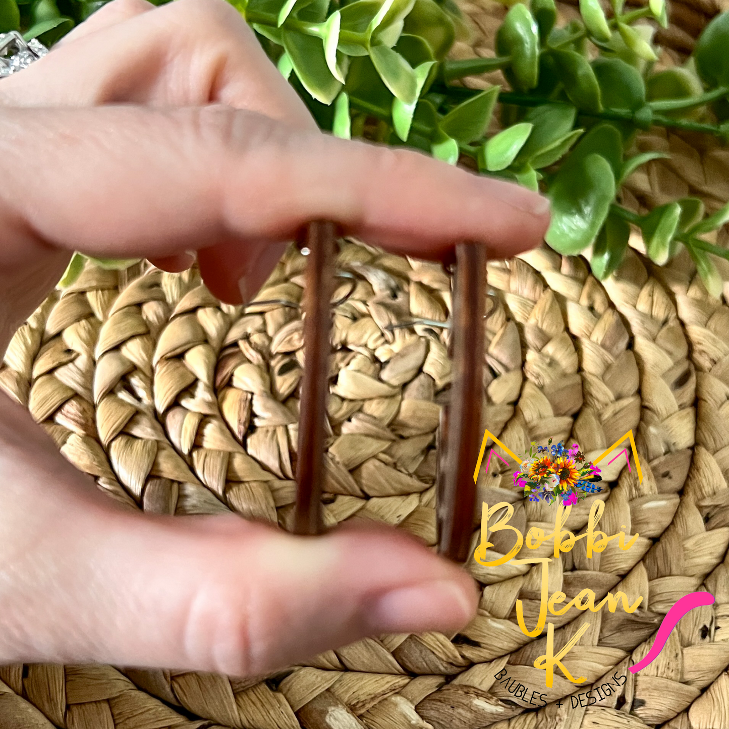 Side Hoop Dyed Wood Earrings: Choose From 2 Colors