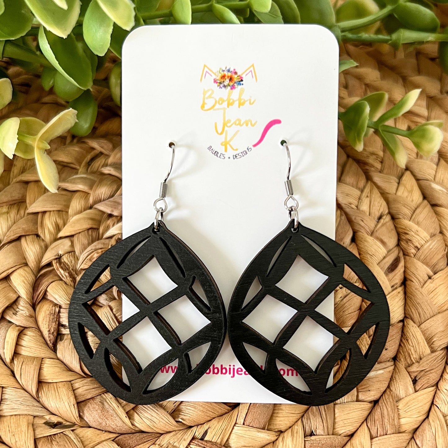 Twisted Circle Dyed Wood Earrings: Choose From 3 Colors