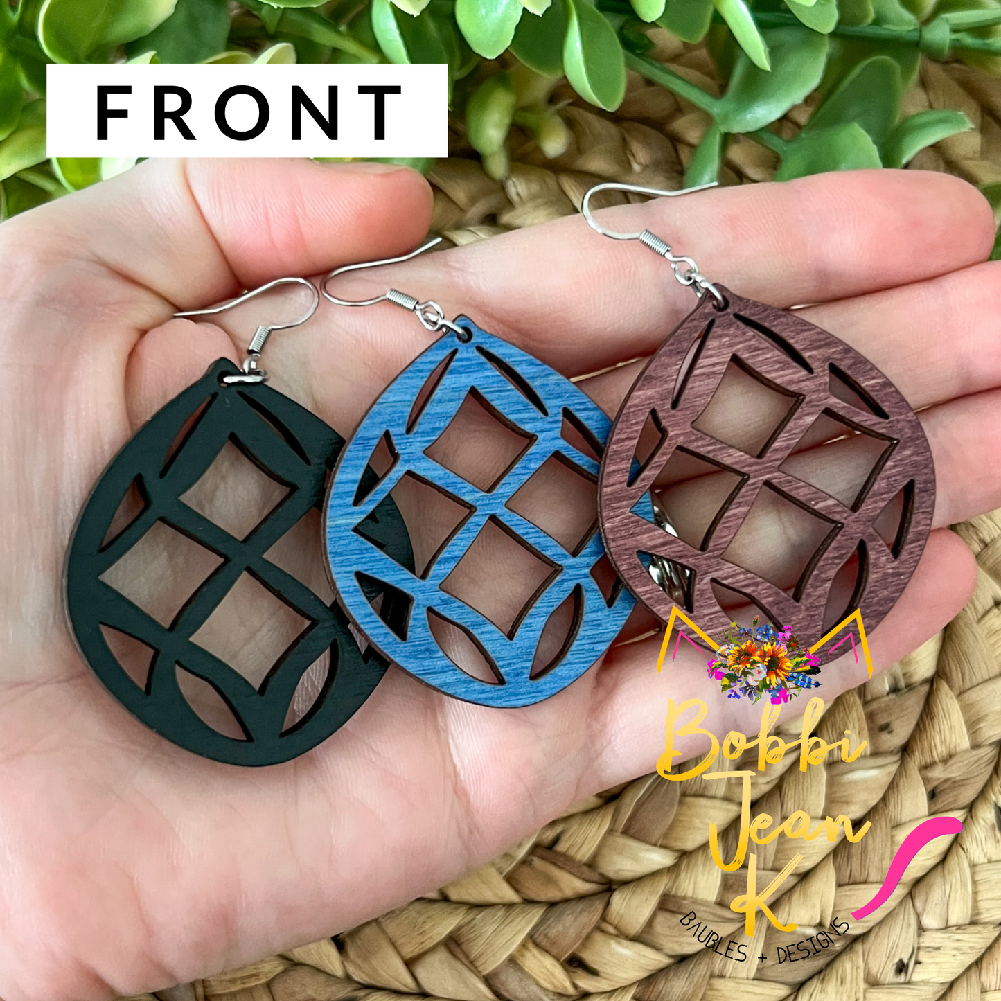 Twisted Circle Dyed Wood Earrings: Choose From 3 Colors