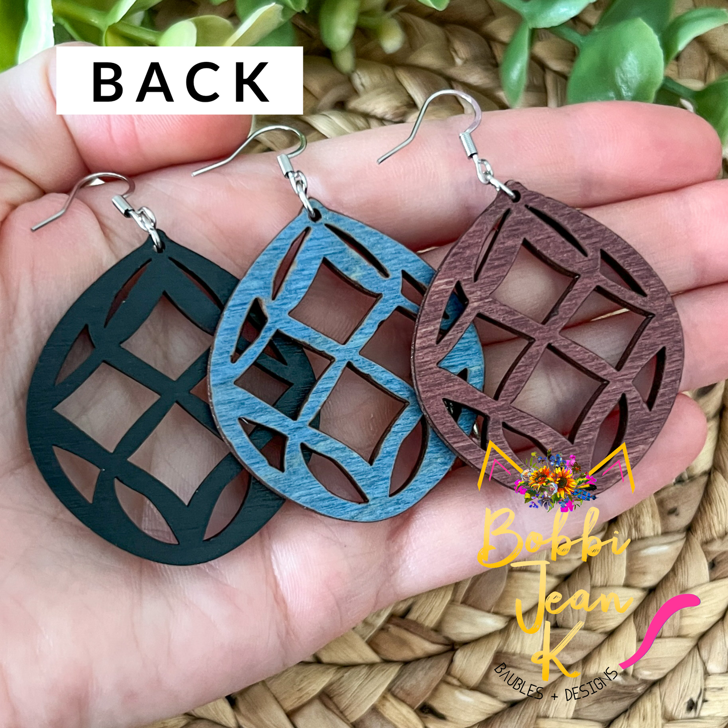 Twisted Circle Dyed Wood Earrings: Choose From 3 Colors