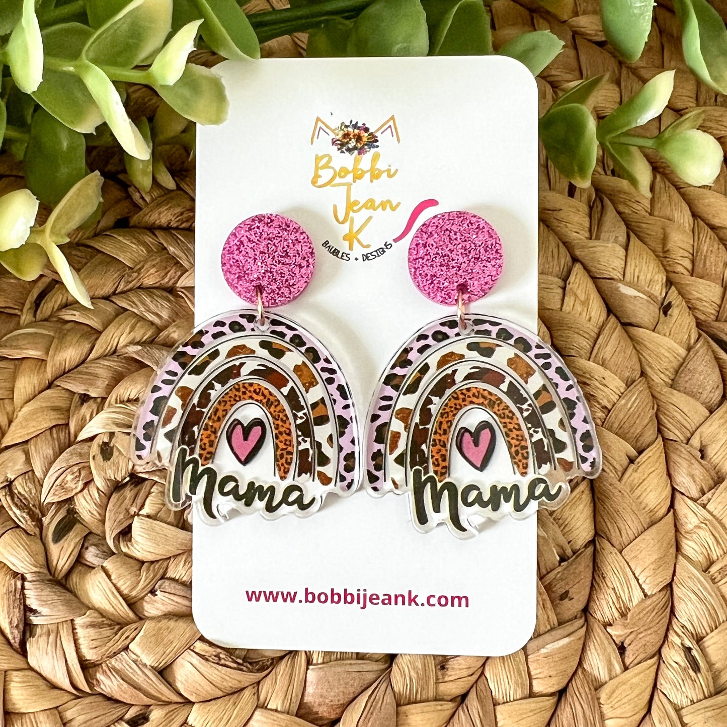 Mama Rainbow Acrylic Earrings - LAST CHANCE