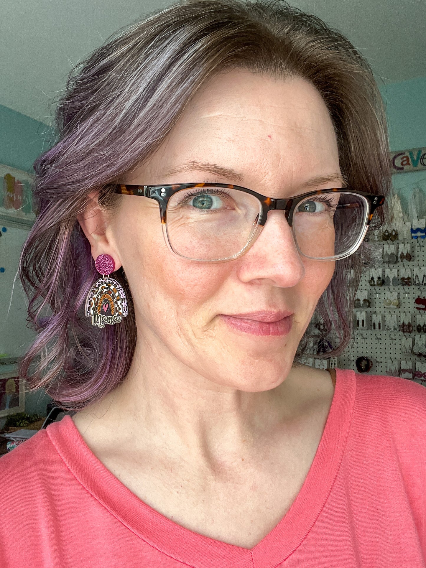Mama Rainbow Acrylic Earrings - LAST CHANCE