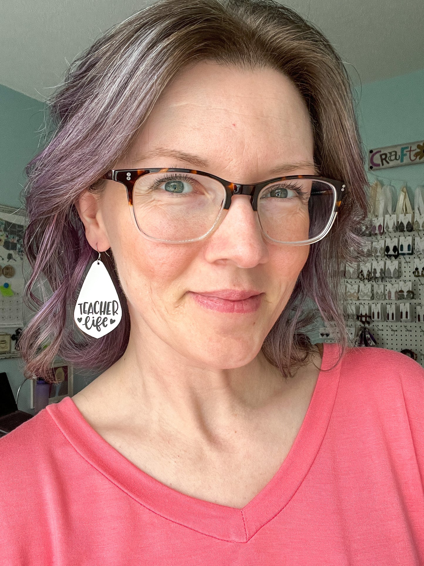 SALE: Teacher Life Pointed Leather Teardrop Earrings - DESIGN BEING DISCONTINUED