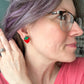Strawberry Hand Painted Wood Studs: Choose From 2 Sizes