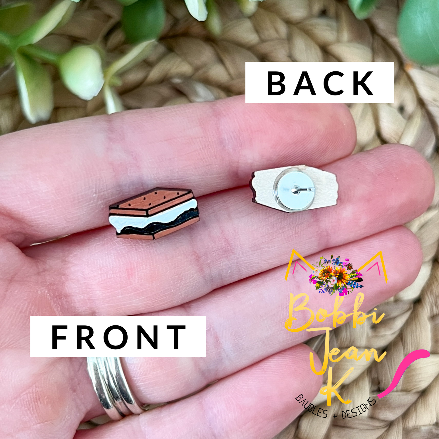 S'Mores Hand Painted Wood Studs