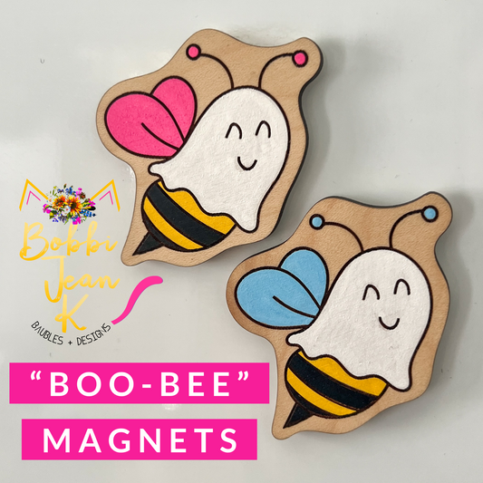 "Boo-Bee" Hand Painted Magnet: Choose From Pink or Ice Blue