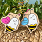 "Boo-Bee" Hand Painted Magnet: Choose From Pink or Ice Blue