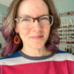 "Lace" Cider Dyed Wood Teardrop Earrings