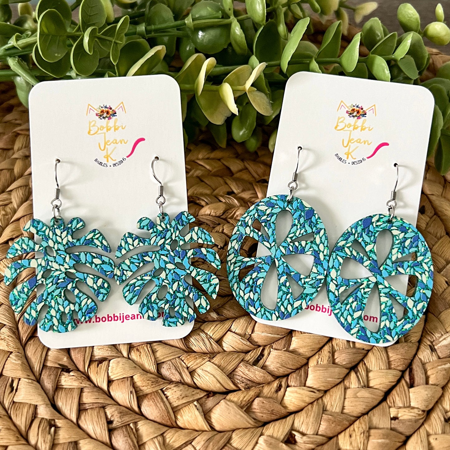 Summer Speckles Glittered Double-Sided Acrylic Earrings: Choose from 2 Styles - LAST CHANCE