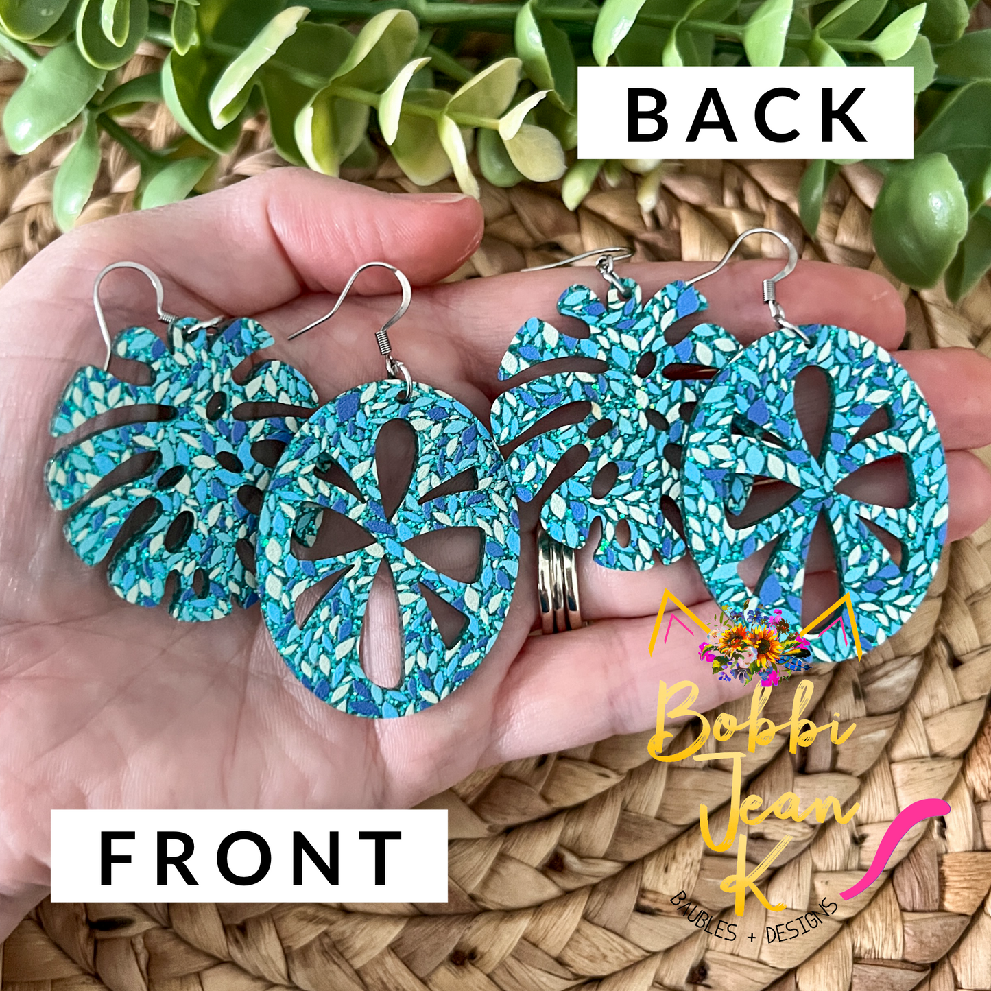 Summer Speckles Glittered Double-Sided Acrylic Earrings: Choose from 2 Styles - LAST CHANCE
