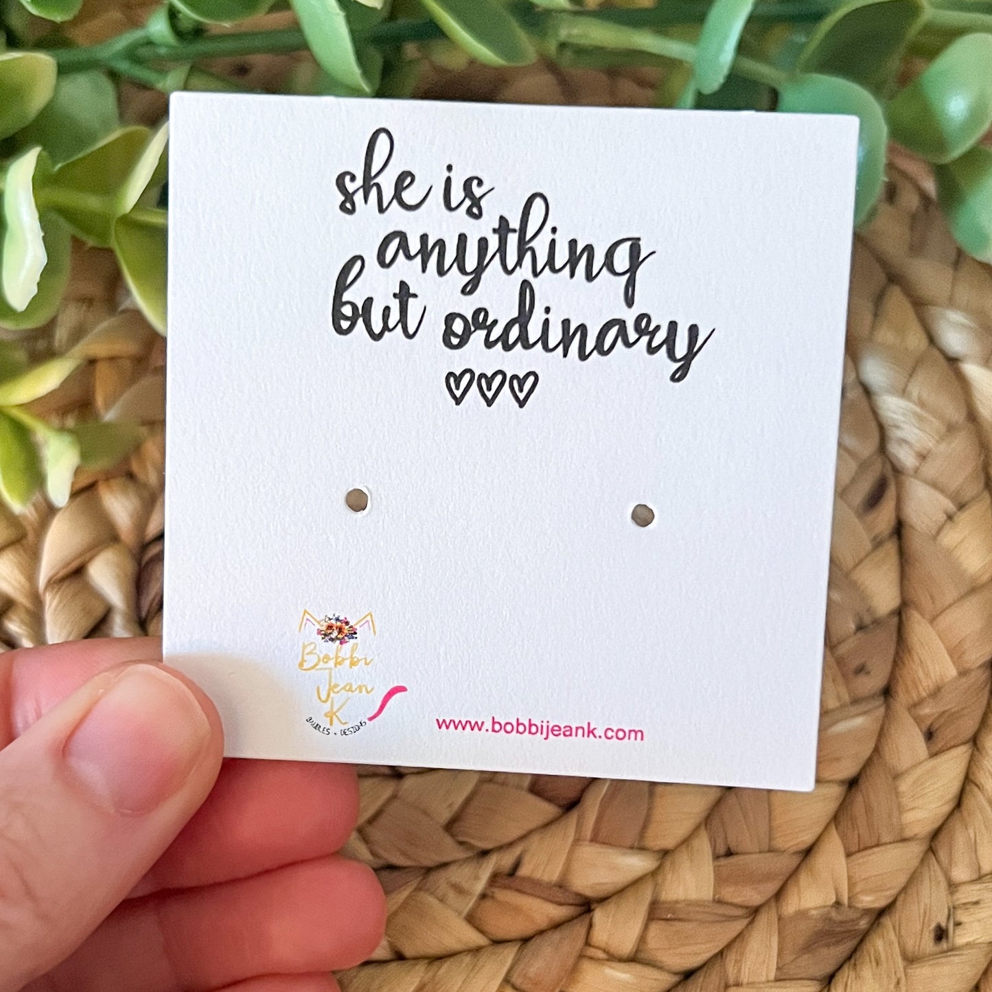 She Is Anything But Ordinary Earring & Stud Card