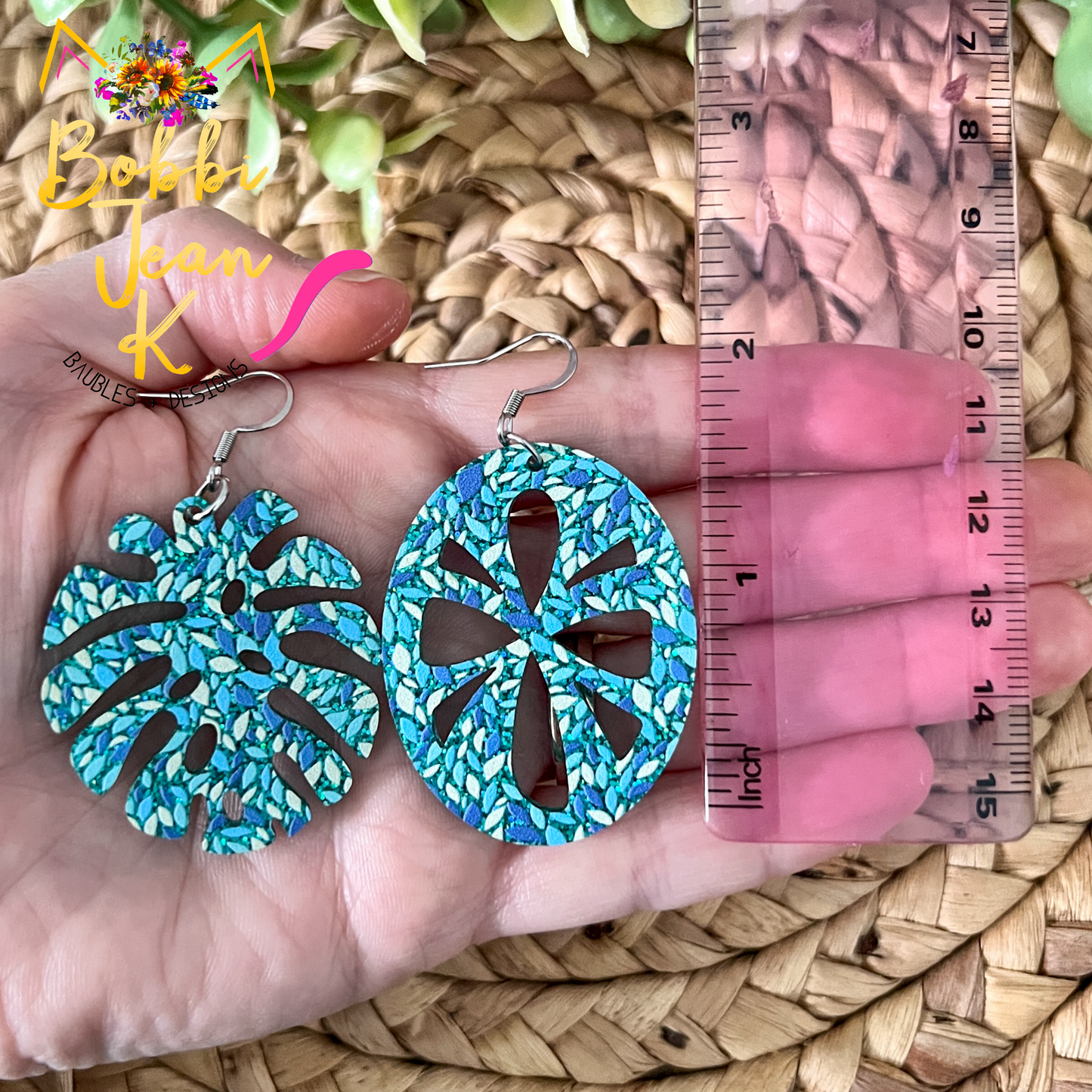 Summer Speckles Glittered Double-Sided Acrylic Earrings: Choose from 2 Styles - LAST CHANCE