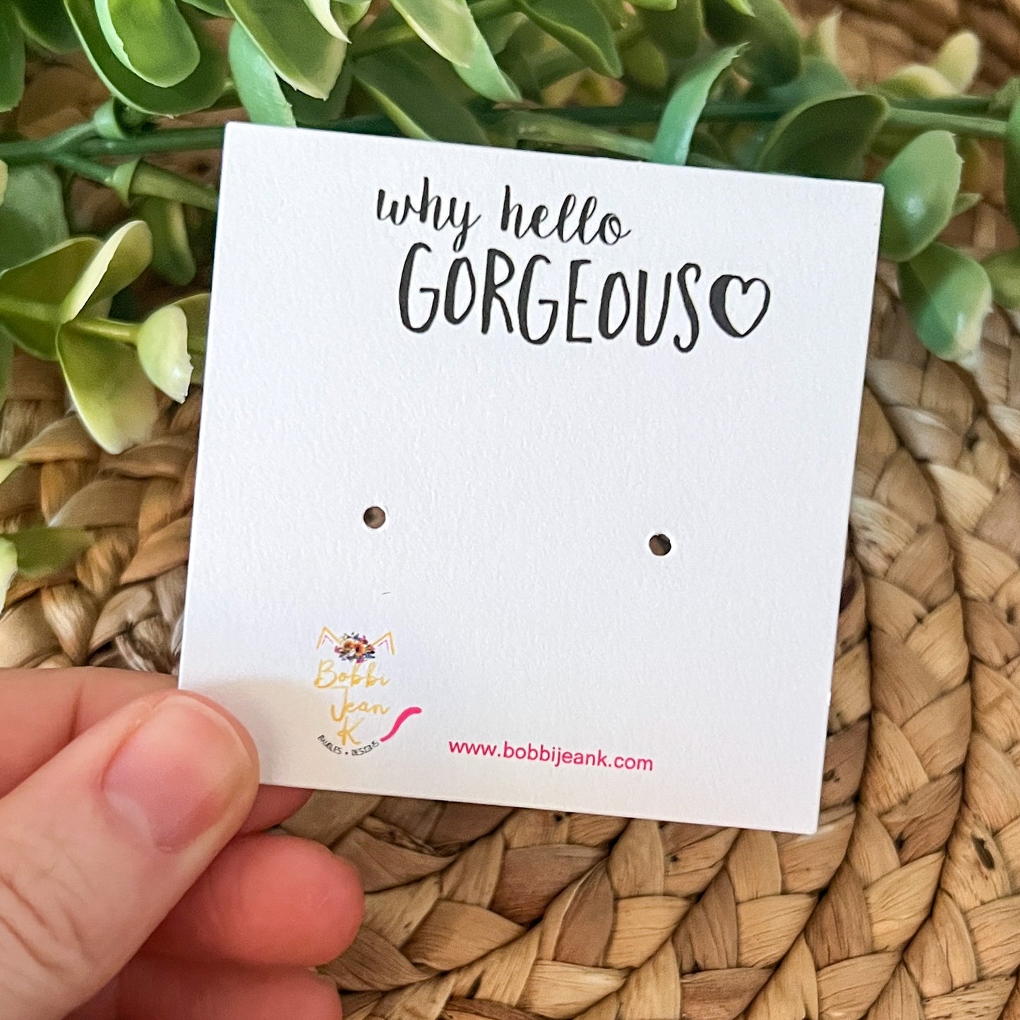 Why Hello Gorgeous Earring & Stud Card