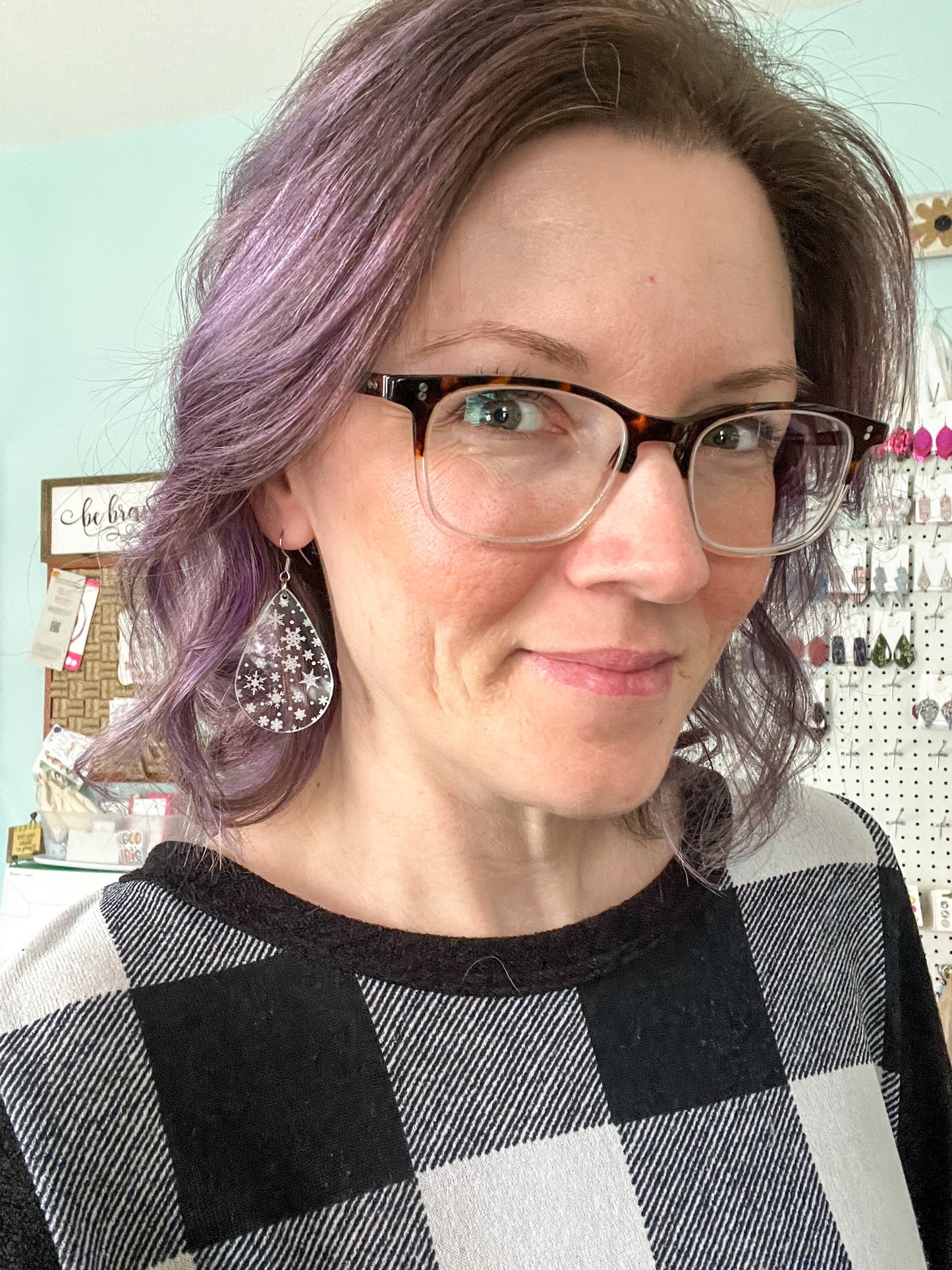 Snowflake Clear Acrylic Earrings: Choose From 3 Shape Options