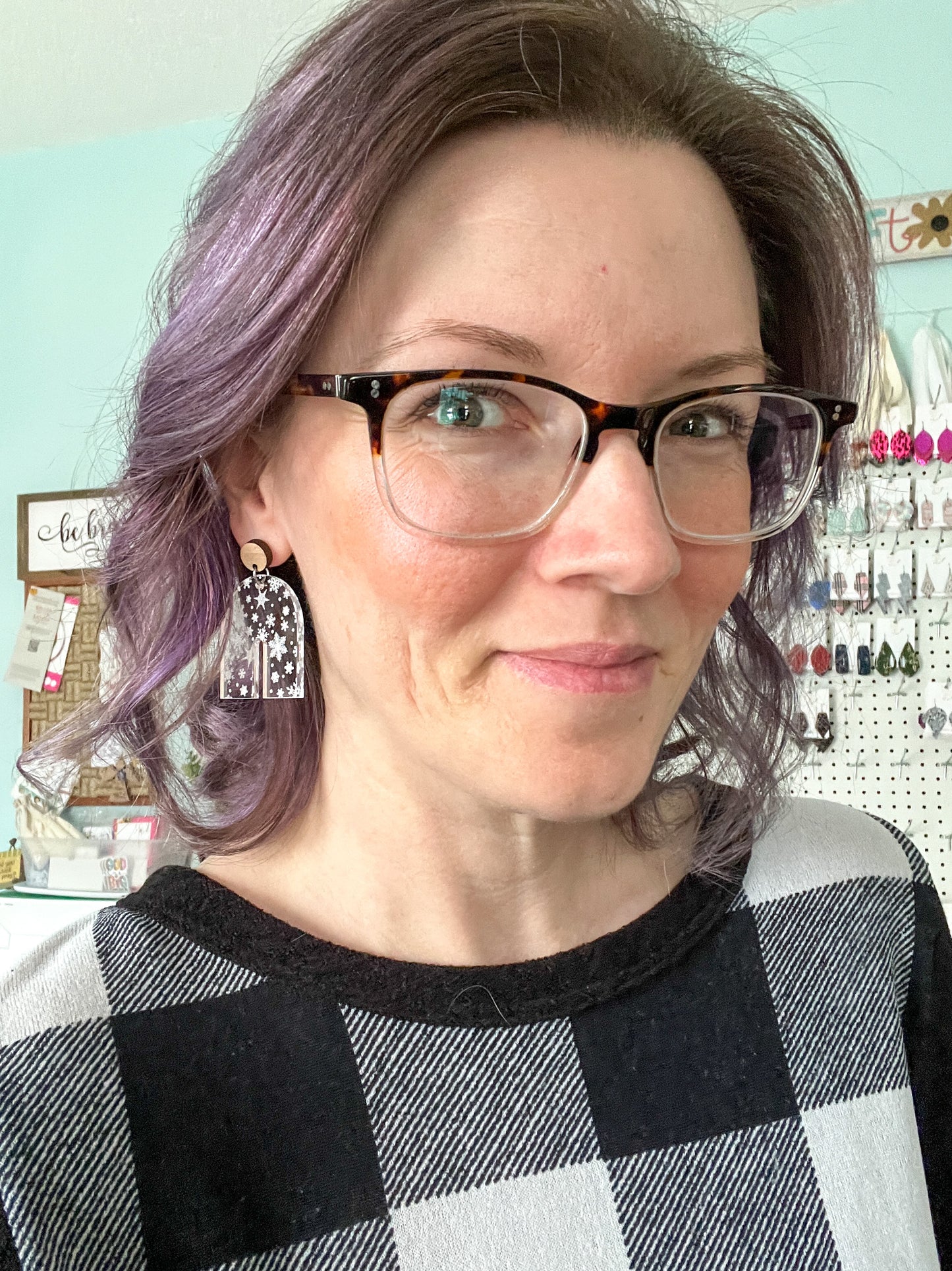 Snowflake Clear Acrylic Earrings: Choose From 3 Shape Options