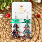 Confetti Bomb Glittered Acrylic Tree Earrings: Choose from 3 Bow Options