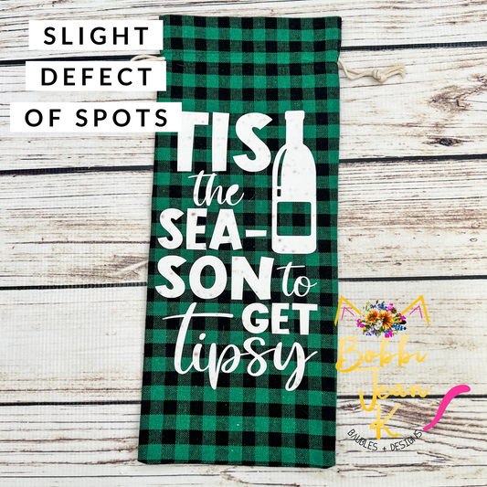 SALE: Tis the Season to Get Tipsy Wine Gift Bag - ONLY ONE LEFT (SLIGHT DEFECT)