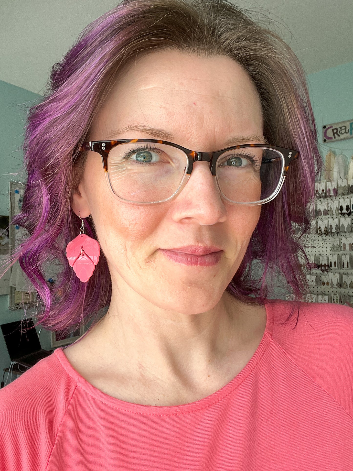 Foliage Dangle Acrylic Earrings: Choose From 3 Color Options