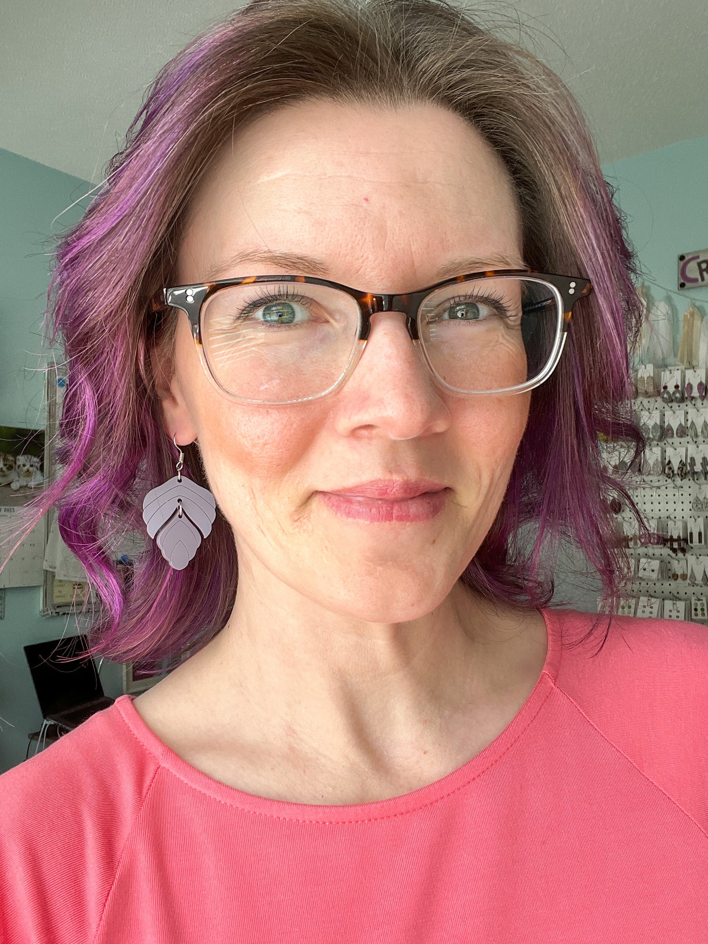 Foliage Dangle Acrylic Earrings: Choose From 3 Color Options